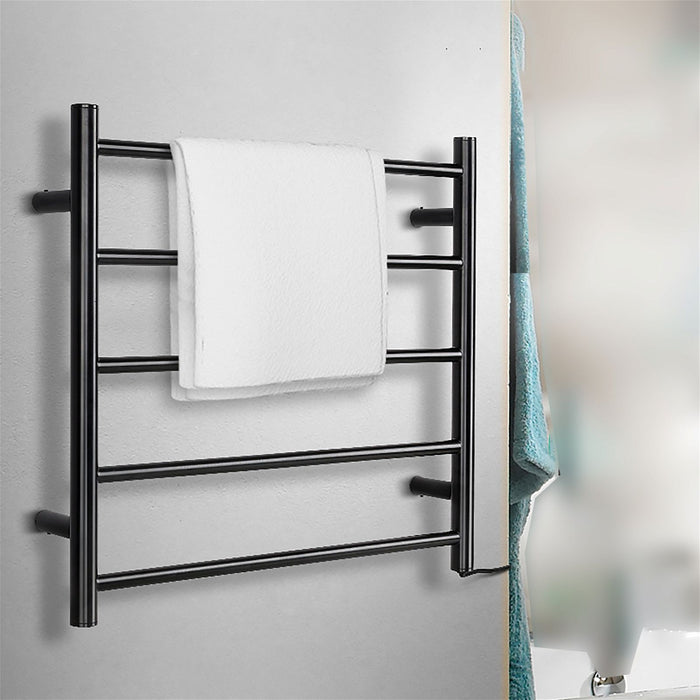Devanti Electric Heated Towel Rail Rack 5 Bars Wall Mounted Clothes Dry Warmer -Home Living Store - -  