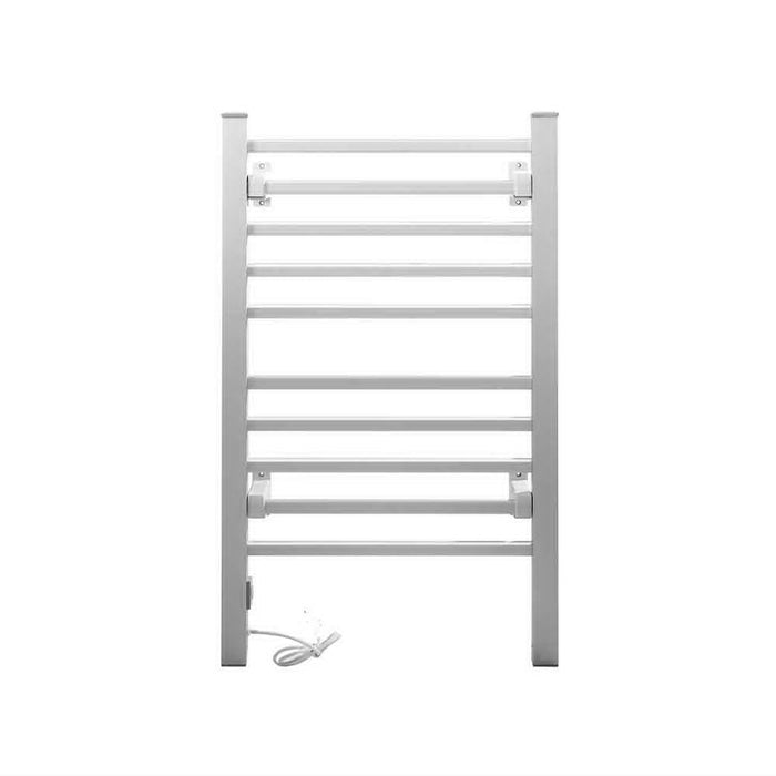 Devanti Electric Heated Towel Rail Rails Warmer Rack Aluminium 10 Bars -Home Living Store - -  