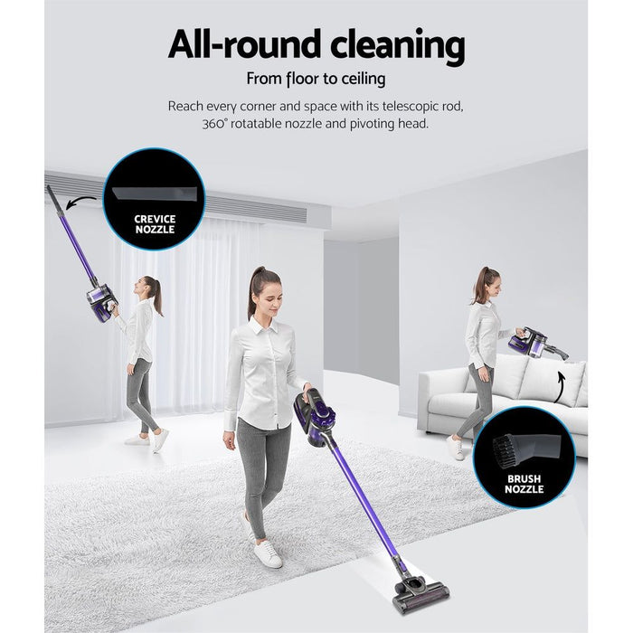 Devanti Handheld Vacuum Cleaner Stick Cordless Car Vacuum 2-Speed HEPA Filter -Home Living Store - -  