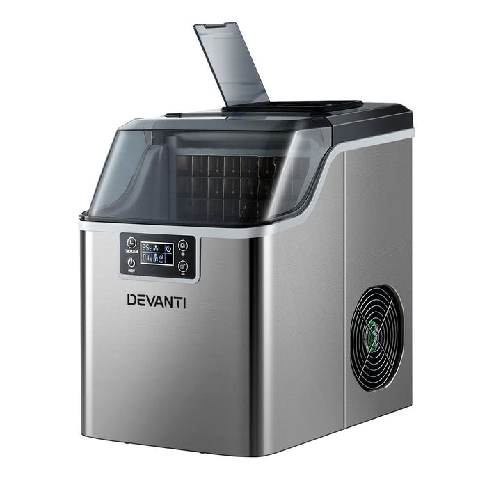Devanti Ice Maker Machine Commercial Portable Ice Cube Tray Countertop 3.2L -Home Living Store - -  