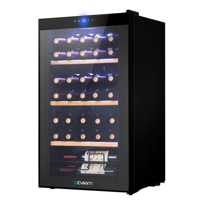 Devanti Wine Cooler 34 Bottles Compressor Chiller Beverage Fridge -Home Living Store - -  