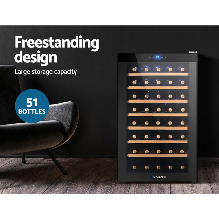 Devanti Wine Cooler Fridge 51 Bottles -Home Living Store - -  