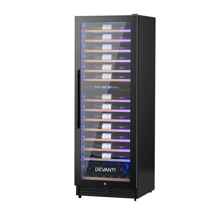 Devanti Wine Cooler Fridge Dual Zone 128 Bottles -Home Living Store - -  
