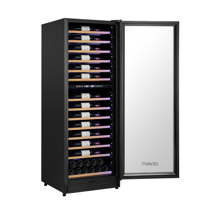 Devanti Wine Cooler Fridge Dual Zone 128 Bottles -Home Living Store - -  