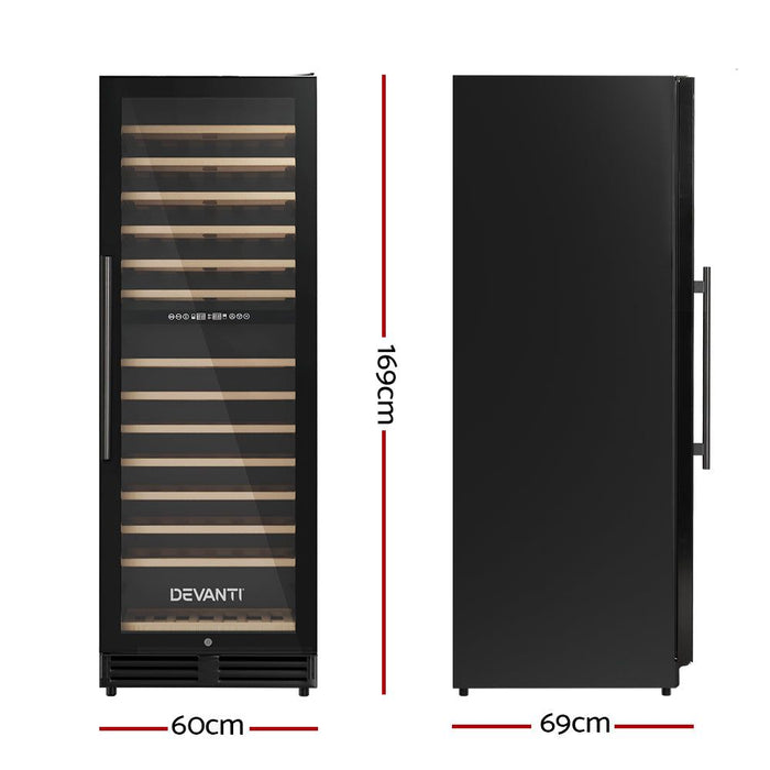 Devanti Wine Cooler Fridge Dual Zone 128 Bottles -Home Living Store - -  
