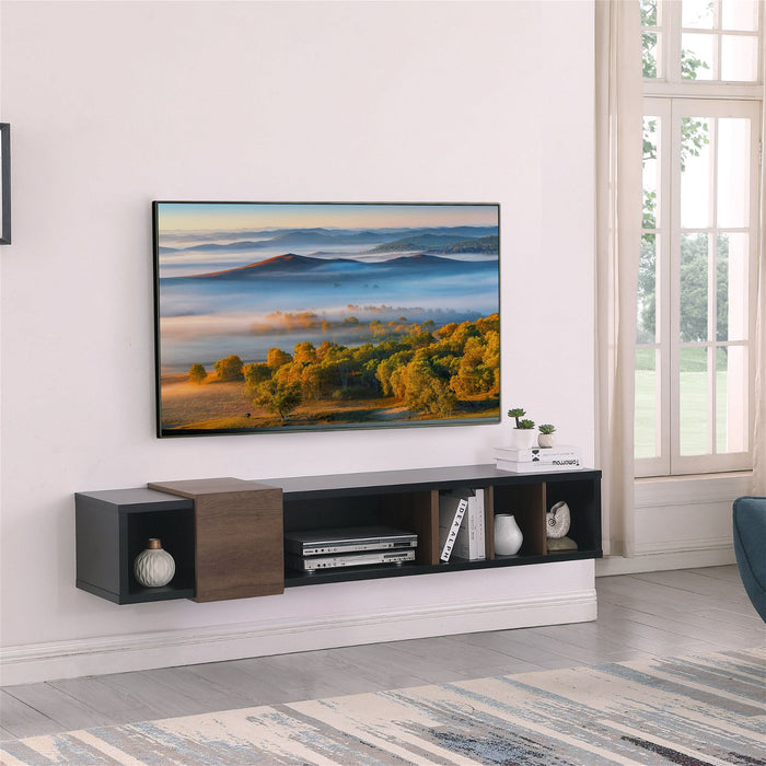 Dronus 1800 Floating Entertainment Unit, Hovering Wall Mount Black by Tauris™ -Home Living Store - -  