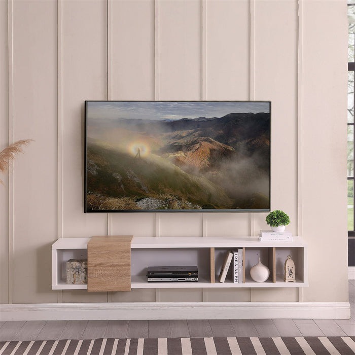 Dronus 1800 Floating Entertainment Unit, Hovering Wall Mount White by Tauris™ -Home Living Store - -  