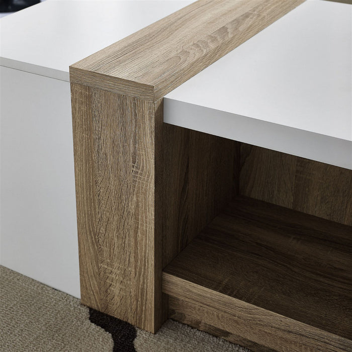 Duet Coffee Table Oak and White by Tauris™ -Home Living Store - -  