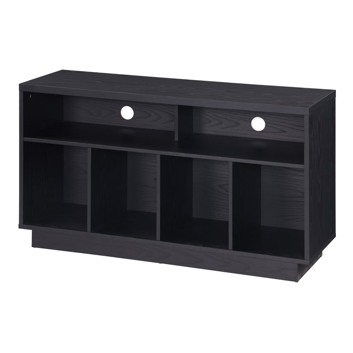 EDISON Media Stand 1200mm, Vinyl Record Storage & Component Cabinet in Black Oak Finish by Tauris