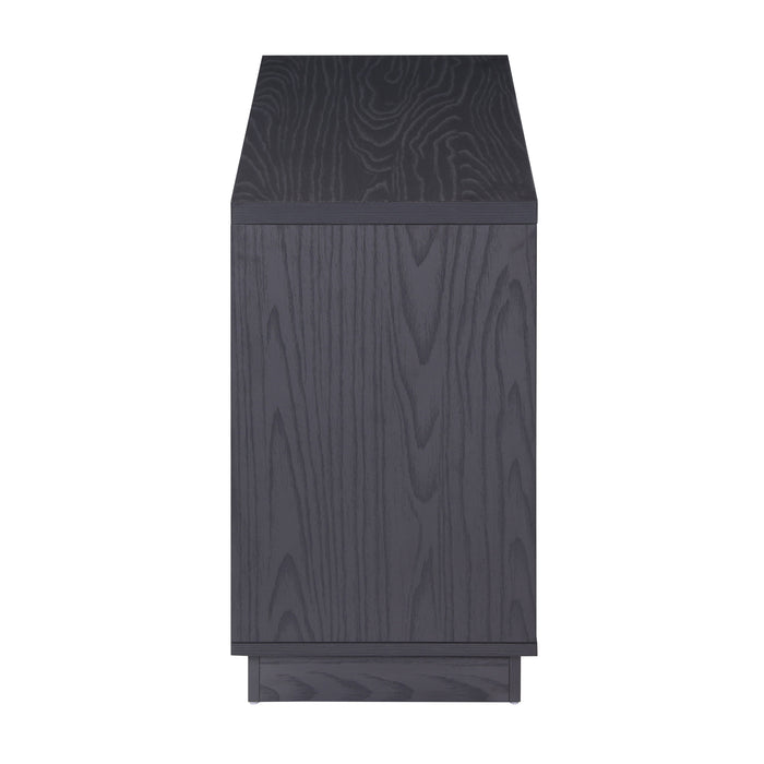EDISON Media Stand 1200mm, Vinyl Record Storage & Component Cabinet in Black Oak Finish by Tauris