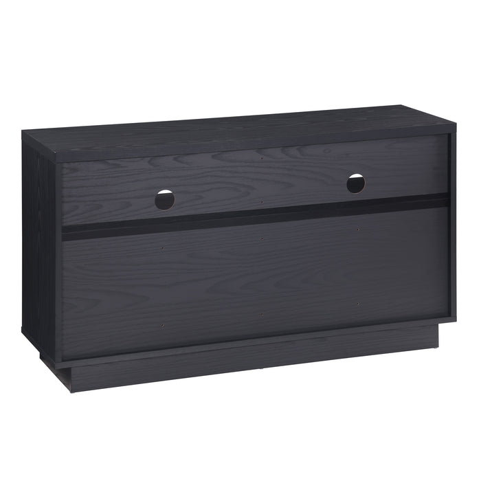 EDISON Media Stand 1200mm, Vinyl Record Storage & Component Cabinet in Black Oak Finish by Tauris