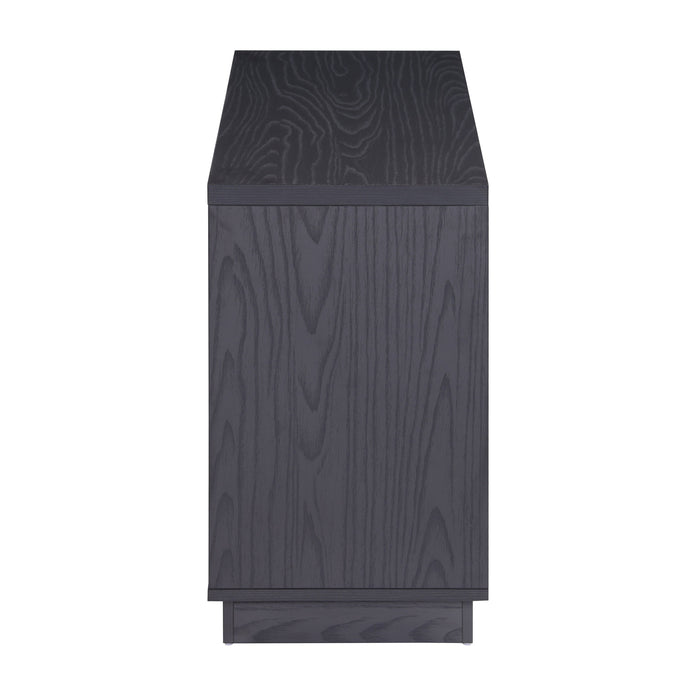 EDISON Media Stand 1200mm, Vinyl Record Storage & Component Cabinet in Black Oak Finish by Tauris