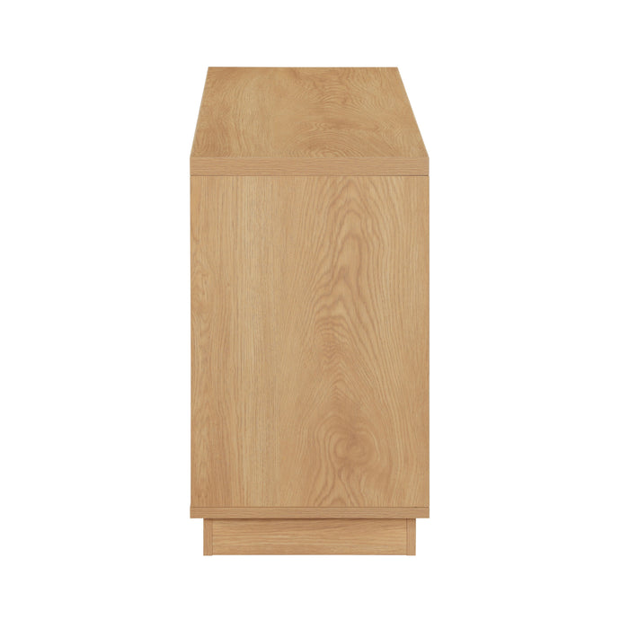 EDISON Media Stand 1200mm, Vinyl Record Storage & Component Cabinet in Red Oak Finish by Tauris