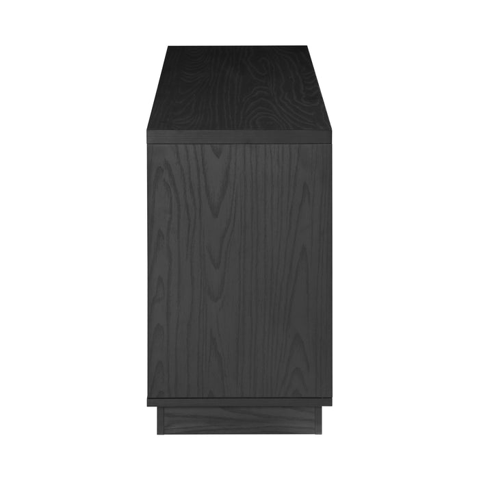 EDISON Media Stand 1400mm, Vinyl Record & Component Storage with Cupboards, Black Oak Finish by Tauris