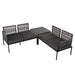 Eden 4-Seater Outdoor Lounge Set with Coffee Table in Black-Stylish Textile and Rope Design -Home Living Store - -  