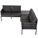Eden 4-Seater Outdoor Lounge Set with Coffee Table in Black-Stylish Textile and Rope Design -Home Living Store - -  
