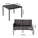 Eden 4-Seater Outdoor Lounge Set with Coffee Table in Black-Stylish Textile and Rope Design -Home Living Store - -  