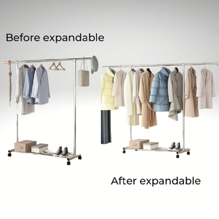 Ekkio Clothes Rack Stainless Steel One Rail -Home Living Store - -  