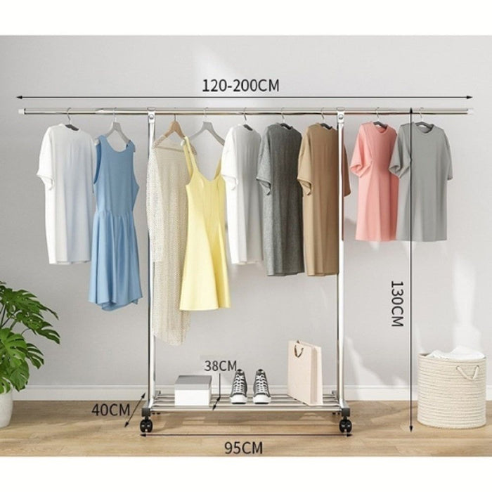 Ekkio Clothes Rack Stainless Steel One Rail -Home Living Store - -  