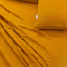 Elan Linen 100% Egyptian Cotton Vintage Washed 500TC Mustard Double Bed Sheets Set -Home Living Store - -  