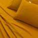 Elan Linen 100% Egyptian Cotton Vintage Washed 500TC Mustard Double Bed Sheets Set -Home Living Store - -  
