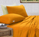 Elan Linen 100% Egyptian Cotton Vintage Washed 500TC Mustard Double Bed Sheets Set -Home Living Store - -  