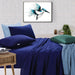 Elan Linen 100% Egyptian Cotton Vintage Washed 500TC Navy Blue 50 cm Deep Mega Queen Bed Sheets Set -Home Living Store - -  