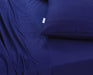 Elan Linen 100% Egyptian Cotton Vintage Washed 500TC Navy Blue Double Bed Sheets Set -Home Living Store - -  