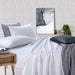 Elan Linen 100% Egyptian Cotton Vintage Washed 500TC White Double Bed Sheets Set -Home Living Store - -  