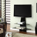 Electra Black Wall Mount TV Stand with Bracket Mount, Two Shelves, Cable Management by Tauris -Home Living Store - -  