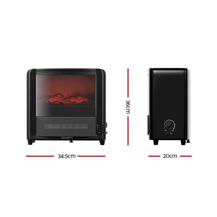 Electric Fireplace 3D Flame Effect Timer Portable Indoor Heater