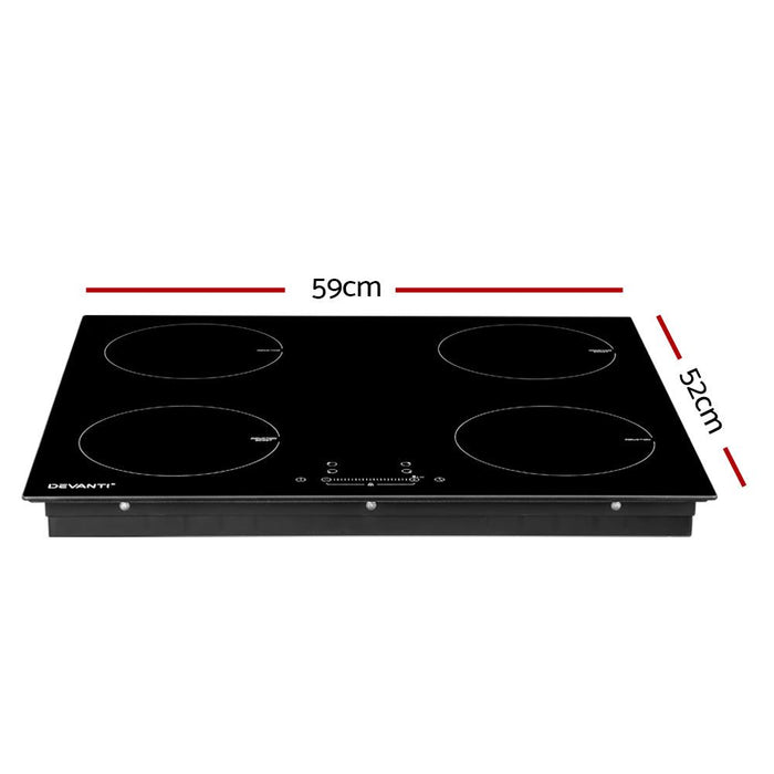 Electric Induction Cooktop 60cm Ceramic 4 Zones Stove Cook Top Hot Plate -Home Living Store - -  
