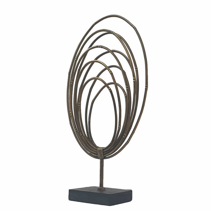 Ellipse Rings Table Top Golden Ornament by Urban Style -Home Living Store - -  