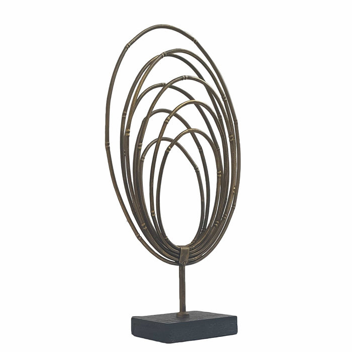 Ellipse Rings Table Top Golden Ornament by Urban Style -Home Living Store - -  