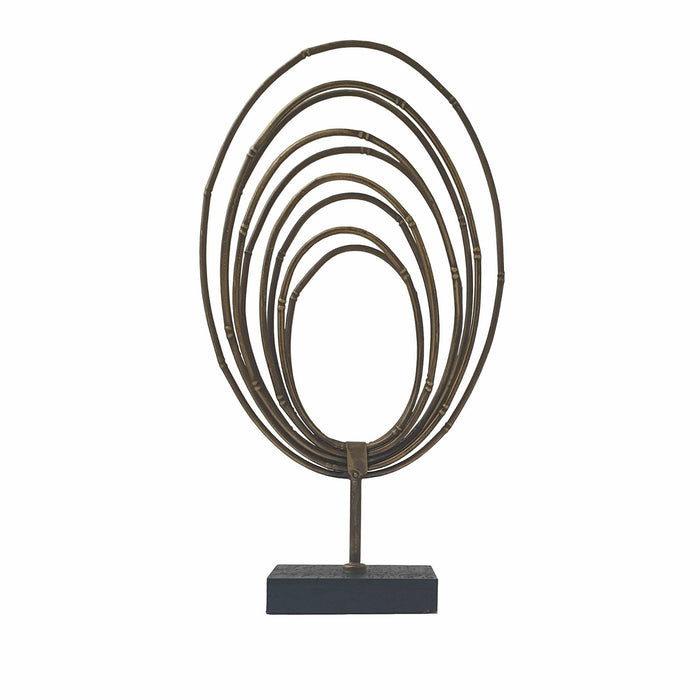 Ellipse Rings Table Top Golden Ornament by Urban Style -Home Living Store - -  