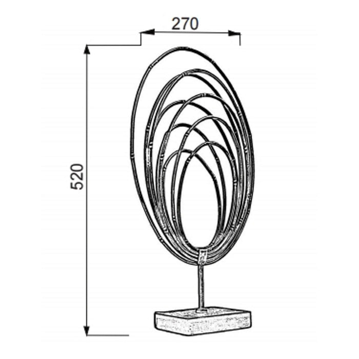Ellipse Rings Table Top Golden Ornament by Urban Style -Home Living Store - -  