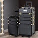 Embellir Makeup Case Beauty Trolley Cosmetic Organiser Box Travel Wheels Gold -Home Living Store - -  