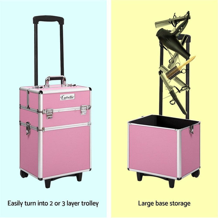 Makeup luggage on wheels clearance