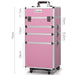 Embellir Makeup Case Beauty Trolley Cosmetic Organiser Box Travel Wheels Pink -Home Living Store - -  
