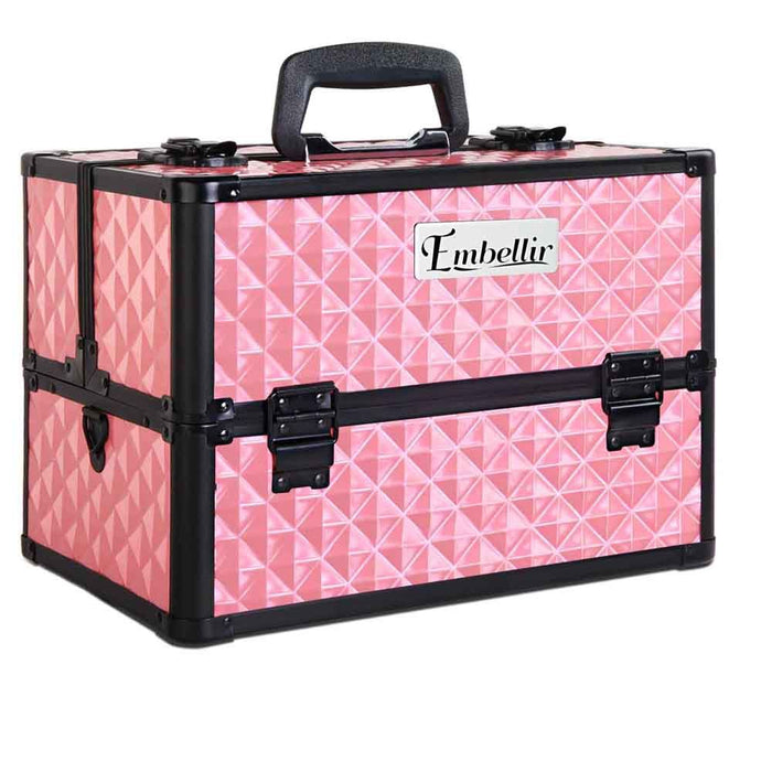 Embellir Portable Cosmetic Beauty Makeup Case - Diamond Pink -Home Living Store - -  