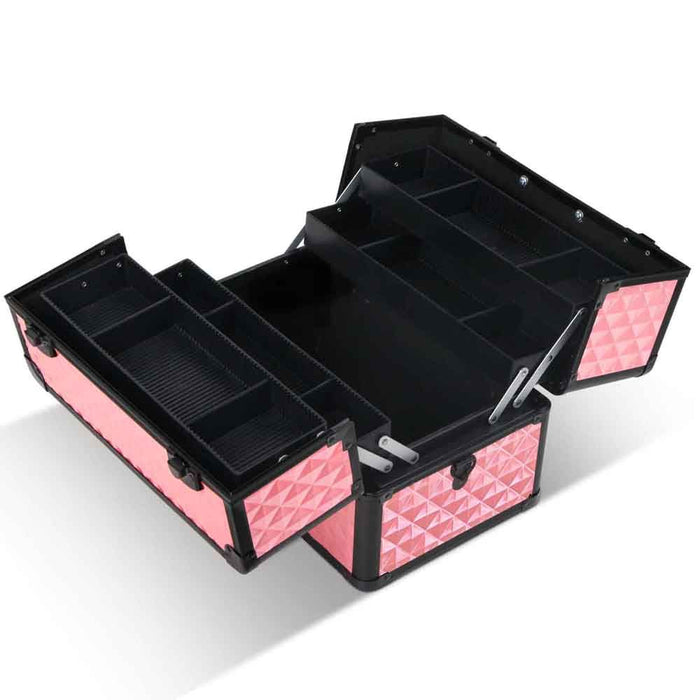 Embellir Portable Cosmetic Beauty Makeup Case - Diamond Pink -Home Living Store - -  