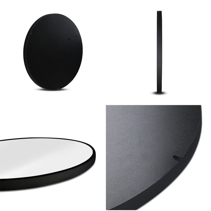 Embellir Wall Mirror Makeup 70cm Home Decor Framed Mirrors Bathroom Round Black -Home Living Store - -  