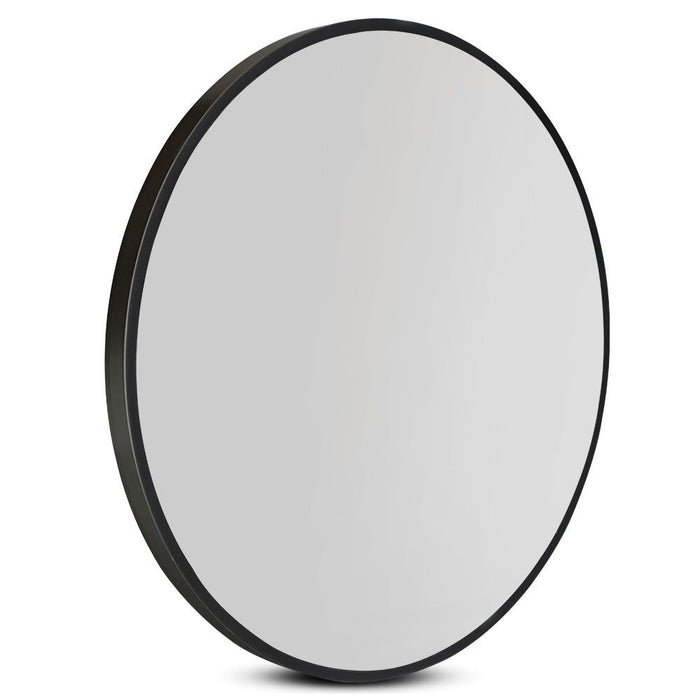 Embellir Wall Mirror Makeup 90cm Home Decor Framed Mirrors Bathroom Round Black -Home Living Store - -  
