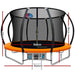 Everfit 10FT Trampoline Round Trampolines With Basketball Hoop Kids Present Gift Enclosure Safety Net Pad Outdoor Orange -Home Living Store - -  