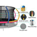 Everfit 14FT Trampoline Round Trampolines With Basketball Hoop Kids Present Gift Enclosure Safety Net Pad Outdoor Multi-coloured -Home Living Store - -  