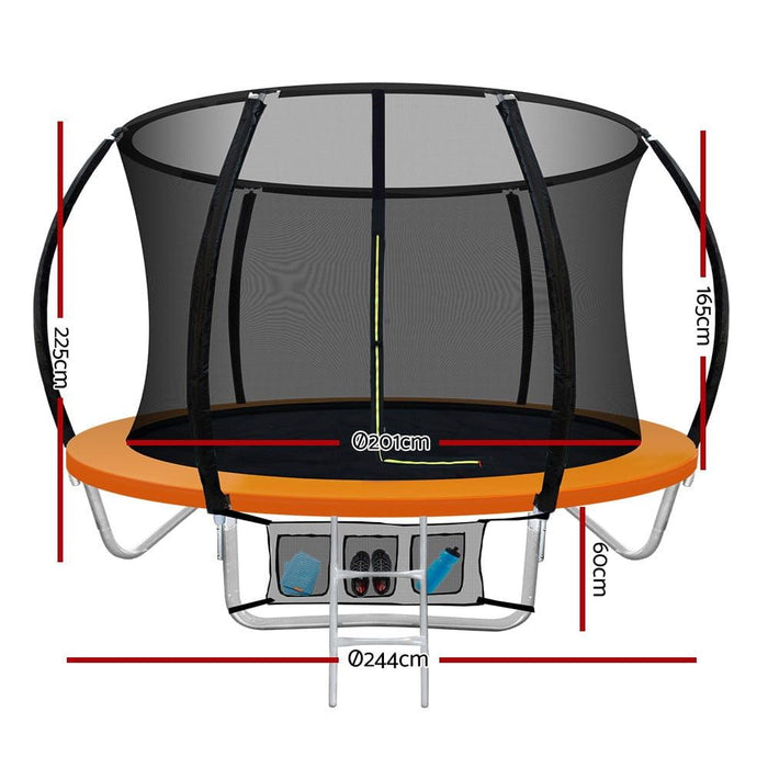 Everfit Trampoline 8FT Kids Trampolines Cover Safety Net Pad Gift Orange -Home Living Store - -  