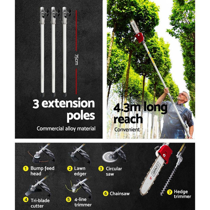 FOUR-STROKE Pole Chainsaw Brush Cutter Hedge Trimmer Saw Multi Tool -Home Living Store - -  