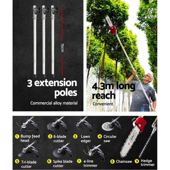 FOUR-STROKE Pole Chainsaw Hedge Trimmer Brush Cutter Whipper Multi Tool Saw -Home Living Store - -  