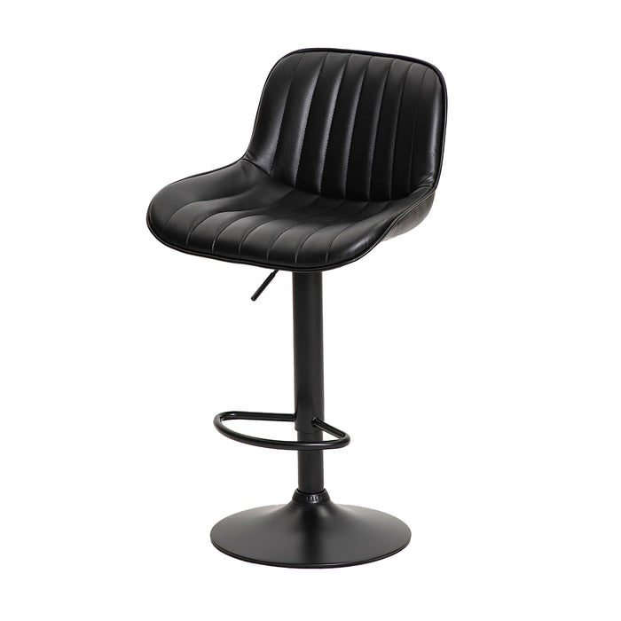 Frank Bar Stools Gas Lift Black Metal Black PU Pair by Urban Style