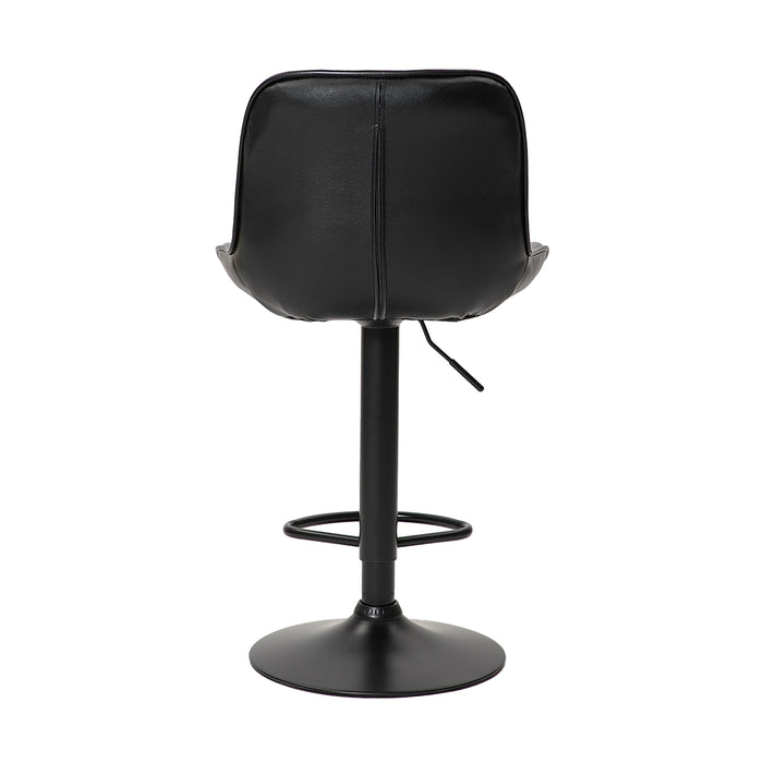 Frank Bar Stools Gas Lift Black Metal Black PU Pair by Urban Style